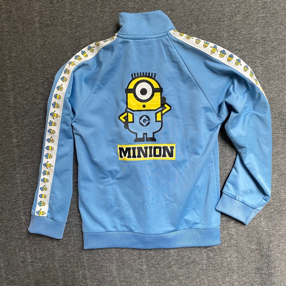 Despicable Me Minions Kids Blue Track Jacket Full Zip Banana Graphic Size 8